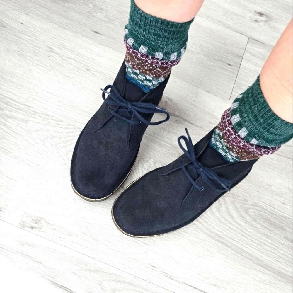 Clarks | Bushacre 2 navy classic granola gumsole booties shoes | WMS 7